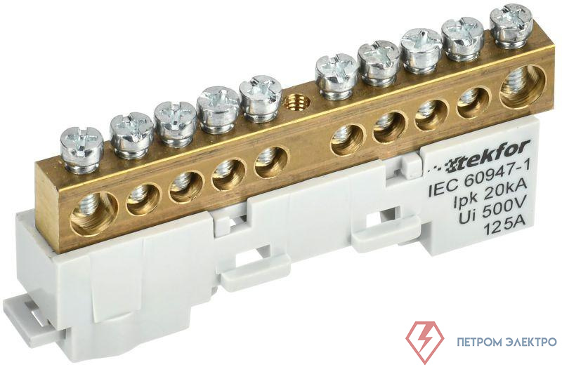 Шина L "фаза" неизол. на универс. держ. 8х12-10-Ср TEKFOR IEK TF-NN20-10-DL-K03