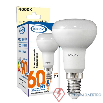 Лампа светодиодная ILED-SMD2835-R50-6-540-220-4-E14 (0169) IONICH 1527 0