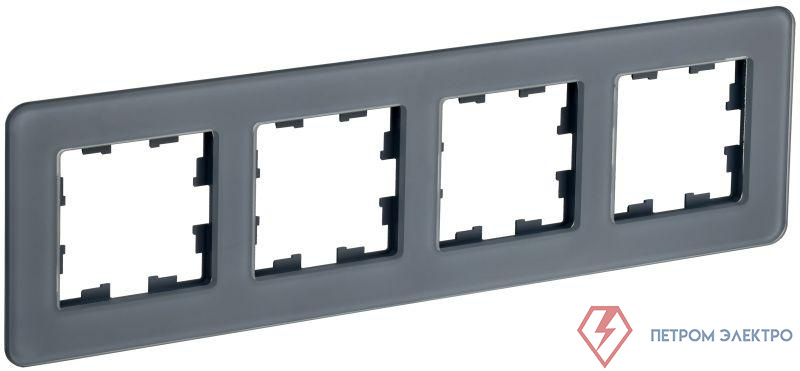 Рамка 4-м BRITE РУ-4-2-Бр стекло графит RE IEK BR-M42-G-41-K53