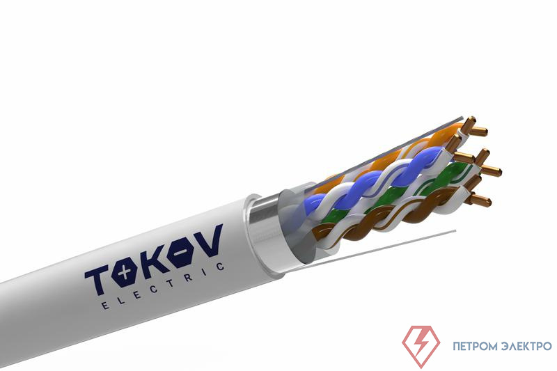 Кабель витая пара F/UTP 4х2х24AWG(0.51мм) кат.5E PVC indoor Fluke tested 305м (м) PRO TOKOV ELECTRIC TKP-C06-F42-5E-305-PVC