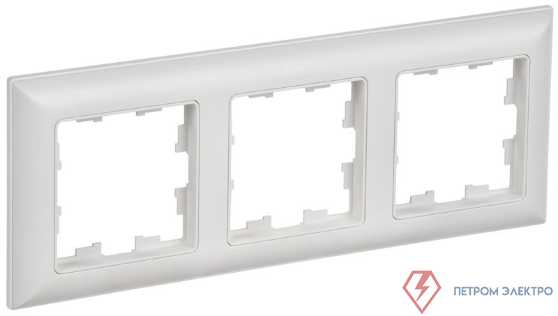 Рамка 3-м BRITE РУ-3-БрАБ арктич. бел./бел. IEK BR-M32-12-K91