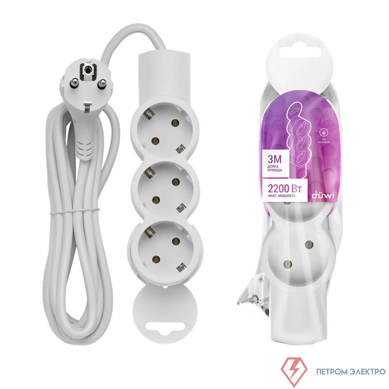 Удлинитель 3х3м с заземл. ПВС 3х0.75 REV 32005 2