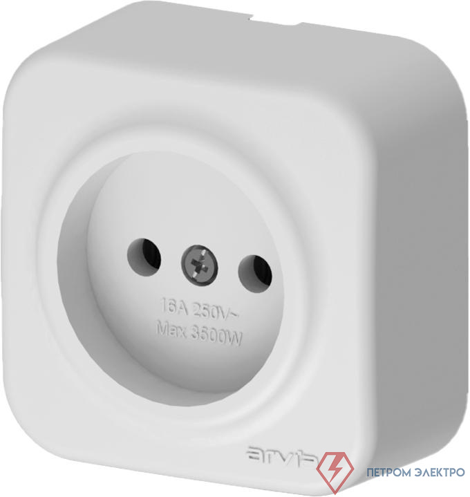 Розетка 1-м СП ARIA 16А IP20 без заземл. бел. ARVIA 25 01 1000 215