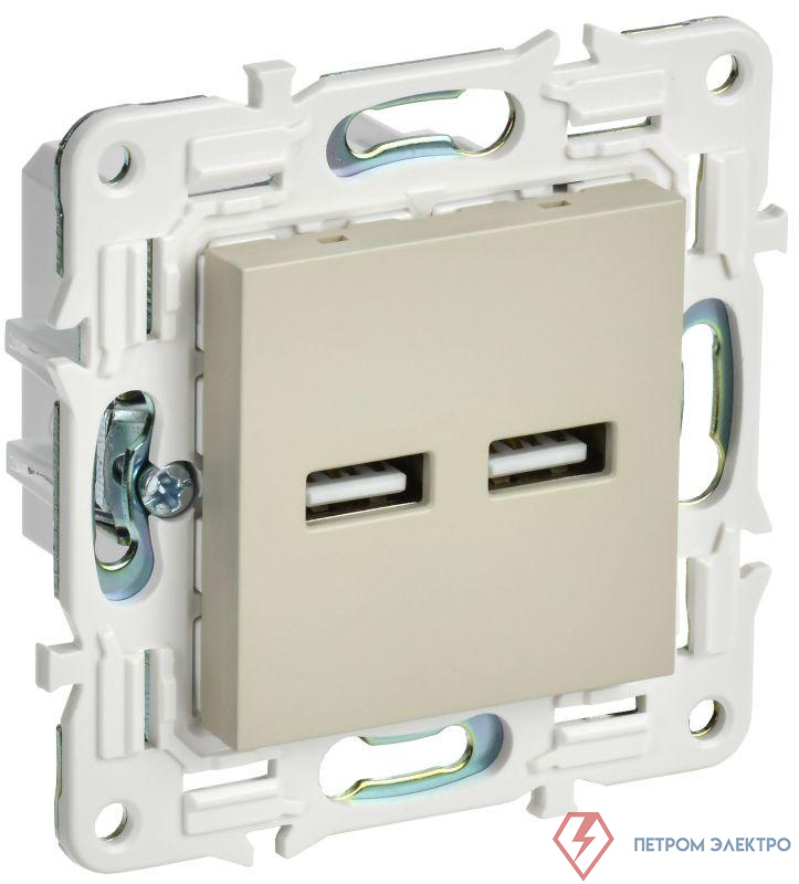 Розетка USB A+A 3.1А SKANDY SK-R15B беж. IEK SK-U21-D31-K10