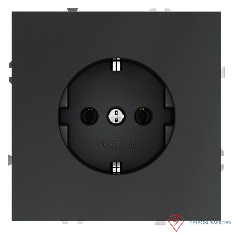 Розетка 1-м СП S70 16А с заземл. механизм графит Voltum VLS040107