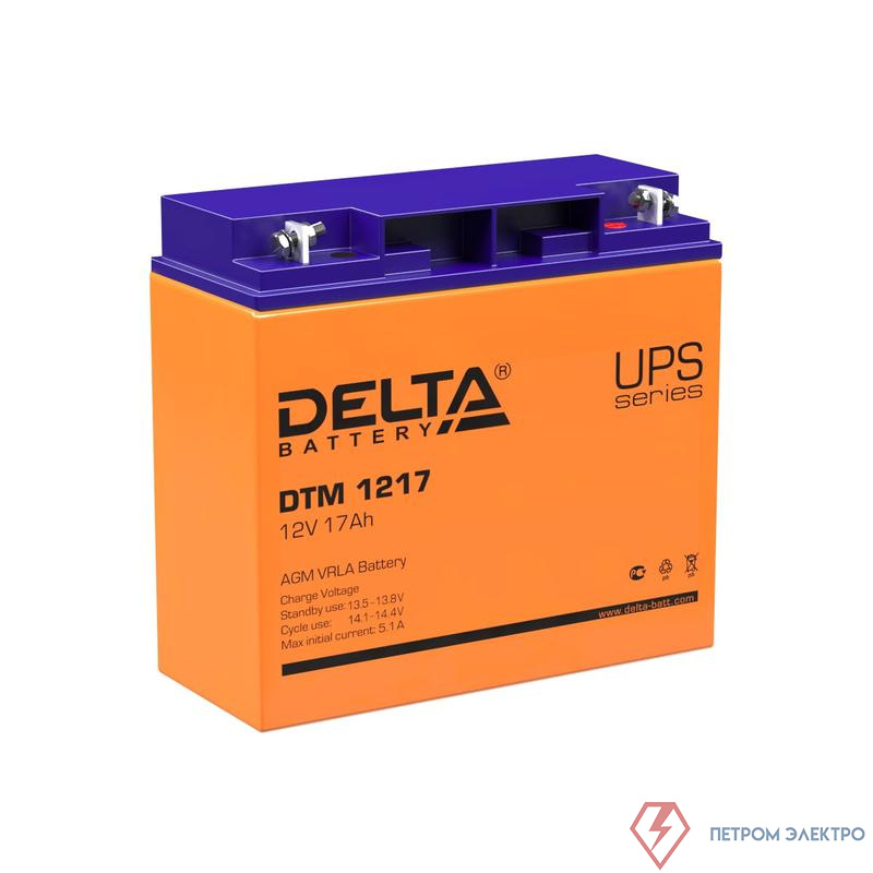 Аккумулятор UPS 12В 17А.ч DTM 1217 Delta 4614010050012