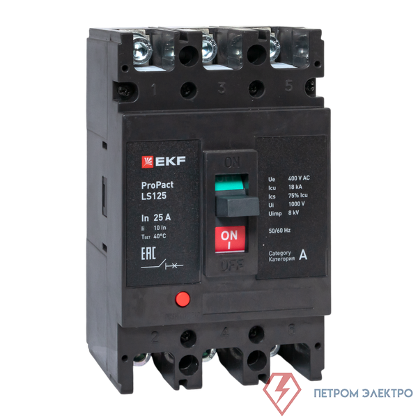 Выключатель автоматический 3п 25А 18кА LS125 ProPact EKF mccb-125-18-3-25-ls