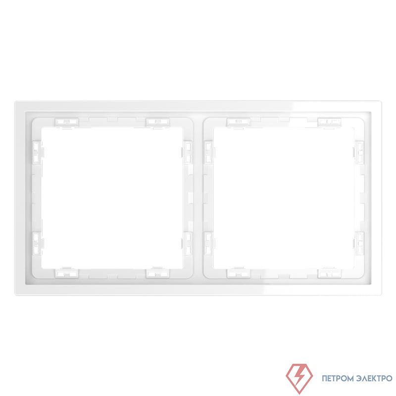Рамка 2-м S70 пластик. бел. глянцевый Voltum VLS100201