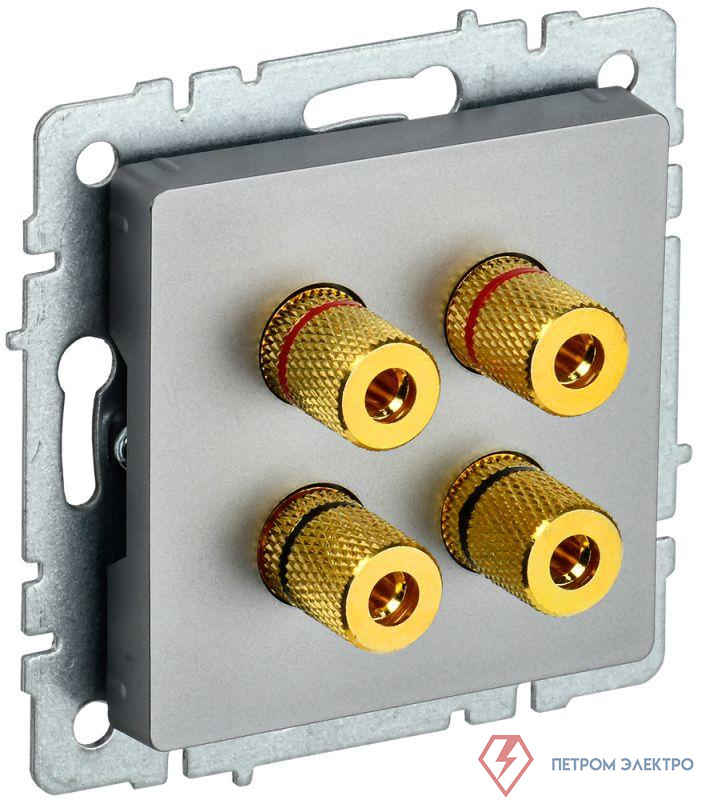 Аудиорозетка 4-м BRITE РА10-БрС механизм сталь IEK BR-S40-K46
