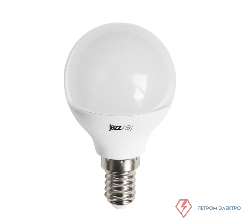 Лампа светодиодная PLED-LX 8Вт G45 шар матовая 5000К холод. бел. E14 JazzWay 5028623