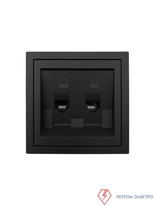 Розетка компьютерная 2-м СП ZIMA IP20 механизм черн. бархат LEZARD 704-4288-141