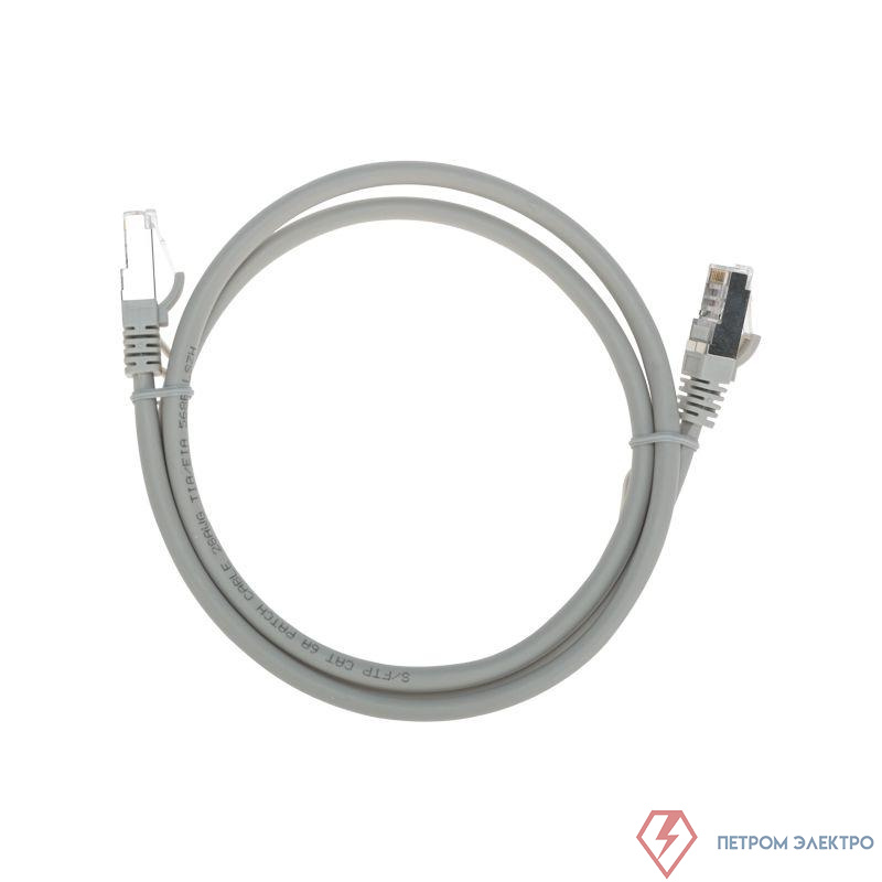 Патч-корд S/FTP CAT 6A (10G) RJ45-RJ45 28AWG LSZH сер. 1м Rexant 02-0390-1
