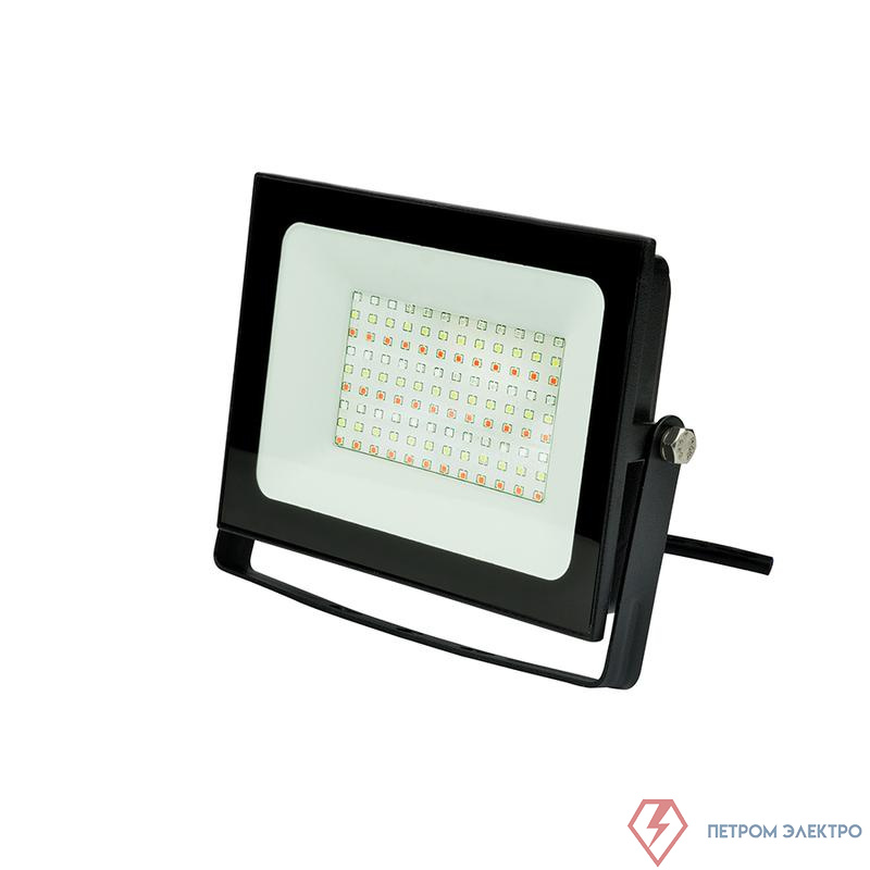Прожектор светодиодный ULF-F60-50W/RGB IP65 200-240В BLACK мультиколор пульт ДУ (в/к) черн. Uniel UL-00007123