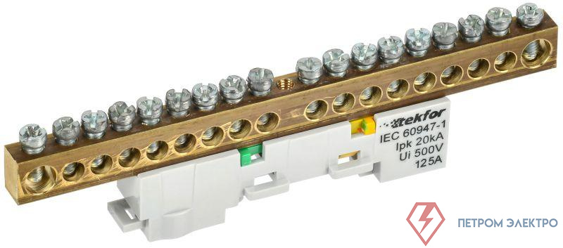 Шина PE "земля" неизол на универс. держ. 8х12-18-Ж TEKFOR IEK TF-NN20-18-DL-K05