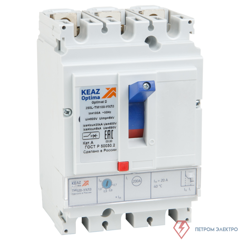 Выключатель автоматический OptiMat D250F-TM050-ОМ4-РЕГ КЭАЗ 327425