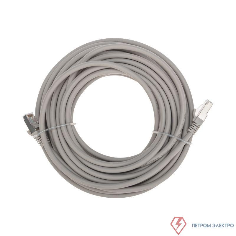 Патч-корд S/FTP CAT 6A (10G) RJ45-RJ45 28AWG LSZH сер. 10м Rexant 02-0390-10