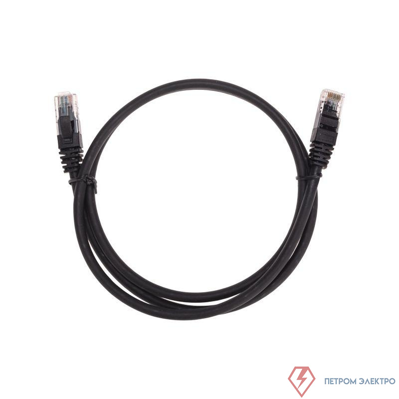 Патч-корд U/UTP CAT 6 RJ45-RJ45 26AWG LSZH черн. 1м Rexant 02-0292-1