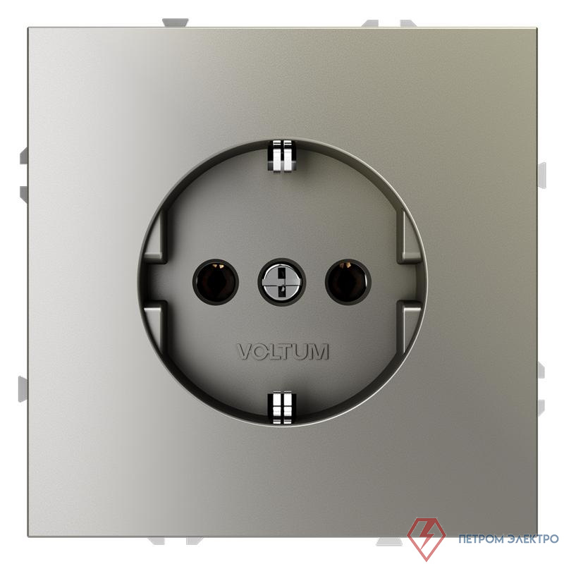 Розетка 1-м СП S70 16А с заземл. механизм шелк Voltum VLS040104