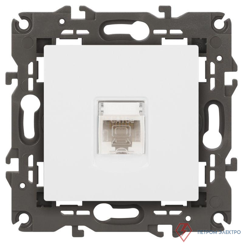 Розетка компьютерная 1-м Elegance 14-3107-01 RJ45 IP20 механизм бел. Эра Б0034302