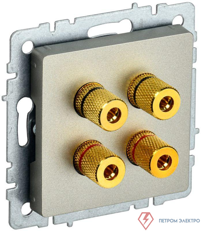 Аудиорозетка 4-м BRITE РА10-БрШ механизм шампань IEK BR-S40-K37