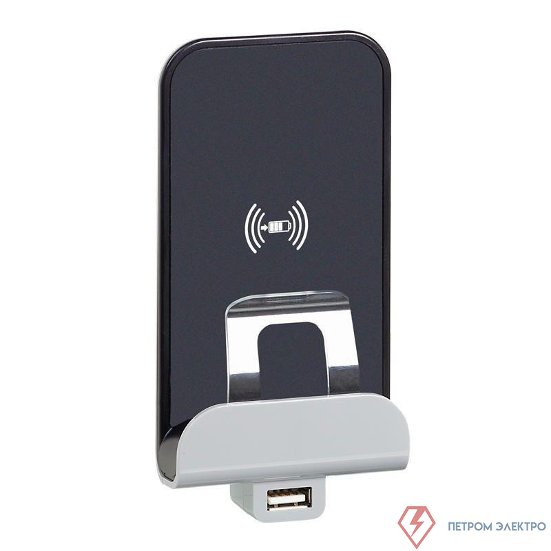 Устройство зарядное беспроводное Etika Qi 1А с дополнит. разъемом USB A 5В 2.4А сл. кость IEK 672337