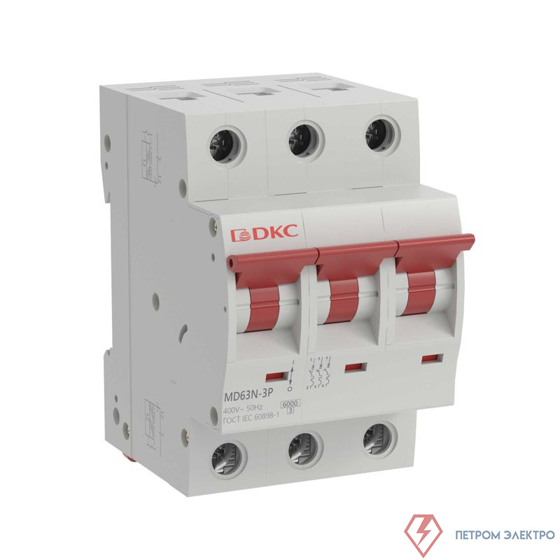 Выключатель автоматический модульный 3п C 4А 6кА YON max MD63N DKC MD63N-3PC4