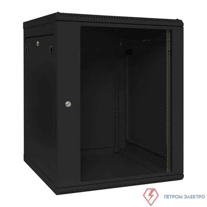 Шкаф настенный TERACOM PRO 19дюйм 15U 600х600мм дверь стеклян. с замком-ручкой черн. EKF TRP-WLL-1566-40B