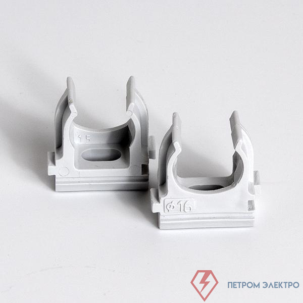 Держатель для труб (клипса) d16мм сер. (уп.100шт) TOKOV ELECTRIC TKE-LC-16-C06/100
