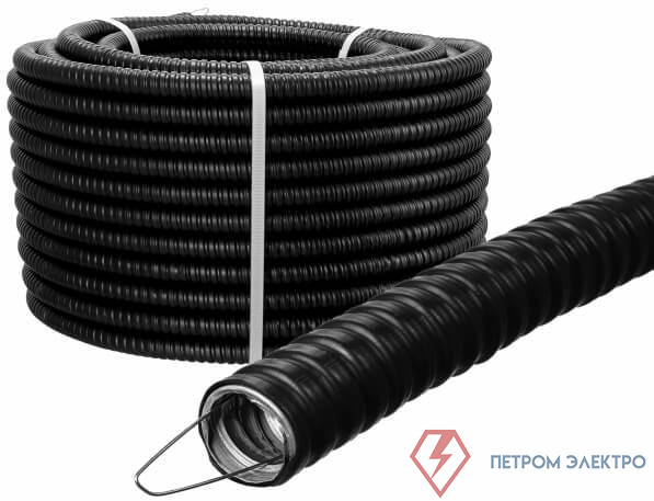 Металлорукав в ПВХ изоляции Р3-ЦПнг 25 черн. (уп.20м) TOKOV ELECTRIC TKE-MR-PVC-25-20-C05