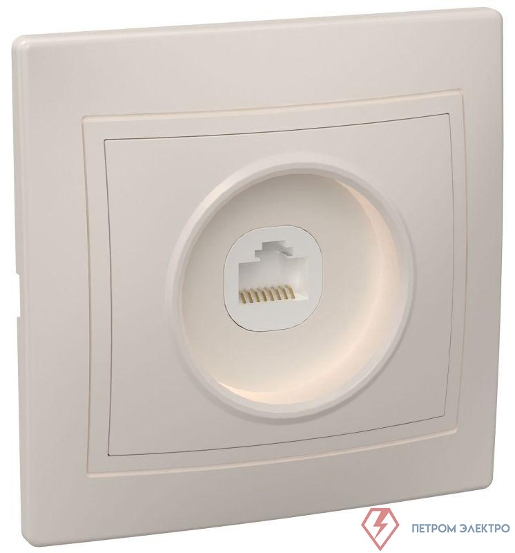 Розетка компьютерная 1-м СП Кварта РК10-ККм IP20 крем. GENERICA EKK10-K33-DM