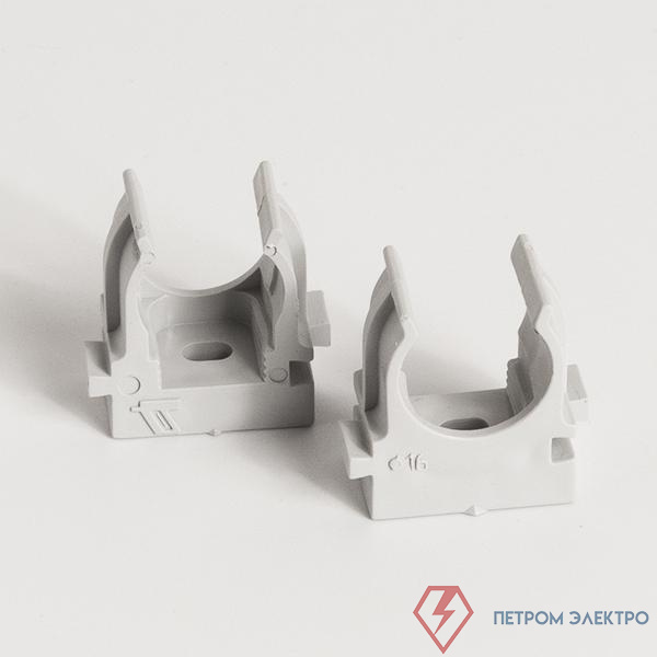 Держатель для труб (клипса) d16мм для монтажн. пистолета сер. (уп.100шт) TOKOV ELECTRIC TKE-LC-16-ZP-C06/100