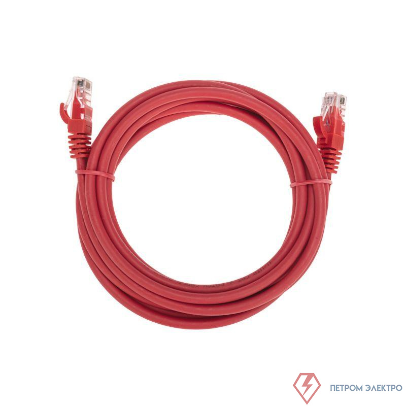Патч-корд U/UTP CAT 6 RJ45-RJ45 26AWG LSZH красн. 3м Rexant 02-0293-3