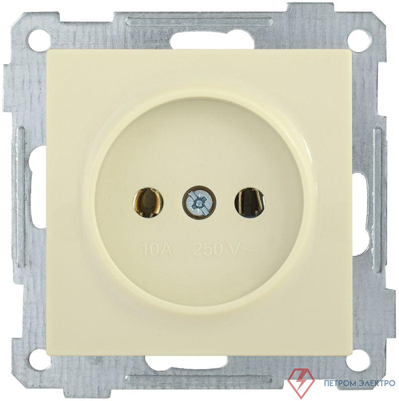 Розетка 1-м СП Bolero РС10-1-0-Б 10А IP20 без заземл. механизм крем. IEK ERB10-K33-10
