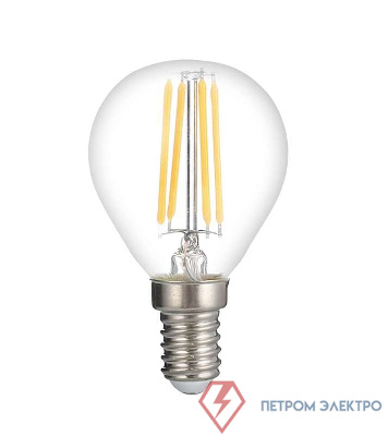 Лампа светодиодная филаментная PLED OMNI 6Вт G45 3000К тепл. бел. E14 230В/50Гц FR JazzWay 5021099 0