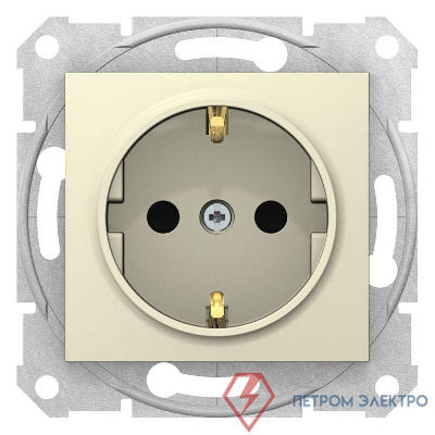 Механизм розетки 1-м СП Sedna 16А IP20 с заземл. быстрозажим. контакты защ. шторки беж. SchE SDN3001747