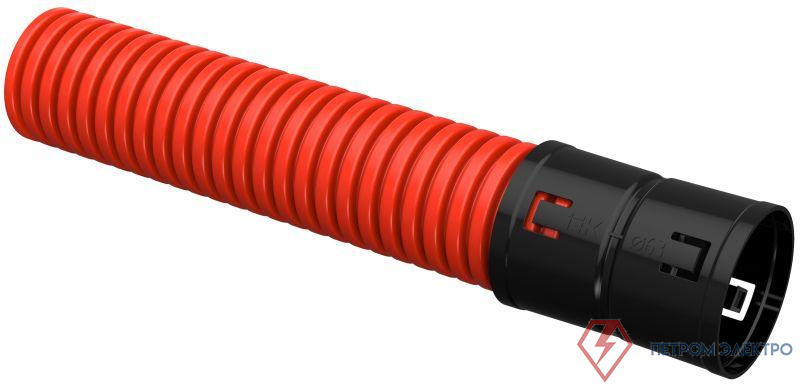 Труба гофрированная двустенная ПНД гибкая d63мм красн. (уп.25м) ELASTA IEK EA-TG22-2-2-2-063-025-K04 0