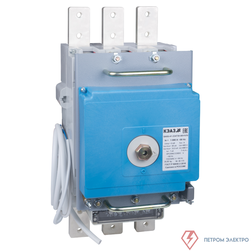 Выключатель автоматический 3п 400А 55кА ВА55-41-334730 УХЛ3 690В AC НР=230В AC/220В DC ПЭ230AC КЭАЗ 240939