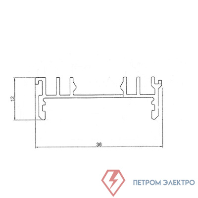 Профиль накладной алюминиевый 3612-2 2м Rexant 146-245