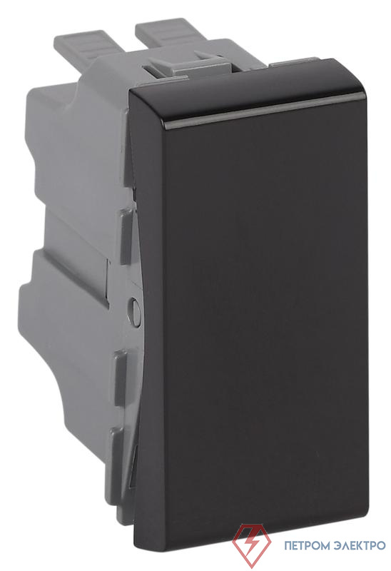 Выключатель модульный 1-кл. 1мод. 10А IP20 45х22мм черн. Ruvinil АДЛ 13-912-Ч