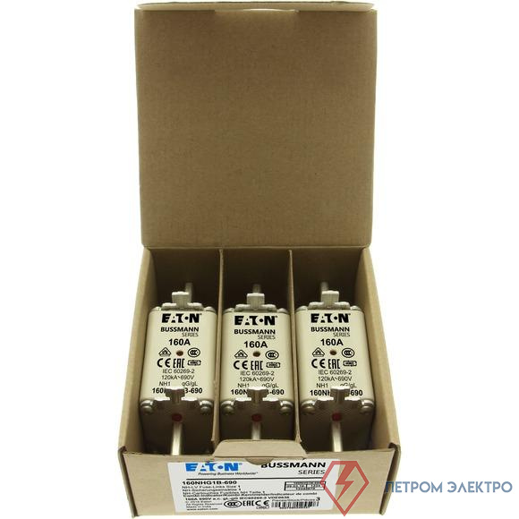 Предохранитель NH 160A 690В gG 1 двойн. индикация EATON 160NHG1B-690