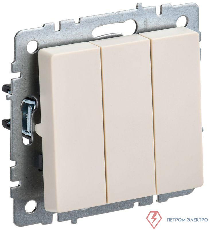 Выключатель 3-кл. СП BRITE ВС10-3-0-БрКр 10А механизм беж. IEK BR-V30-0-10-K10