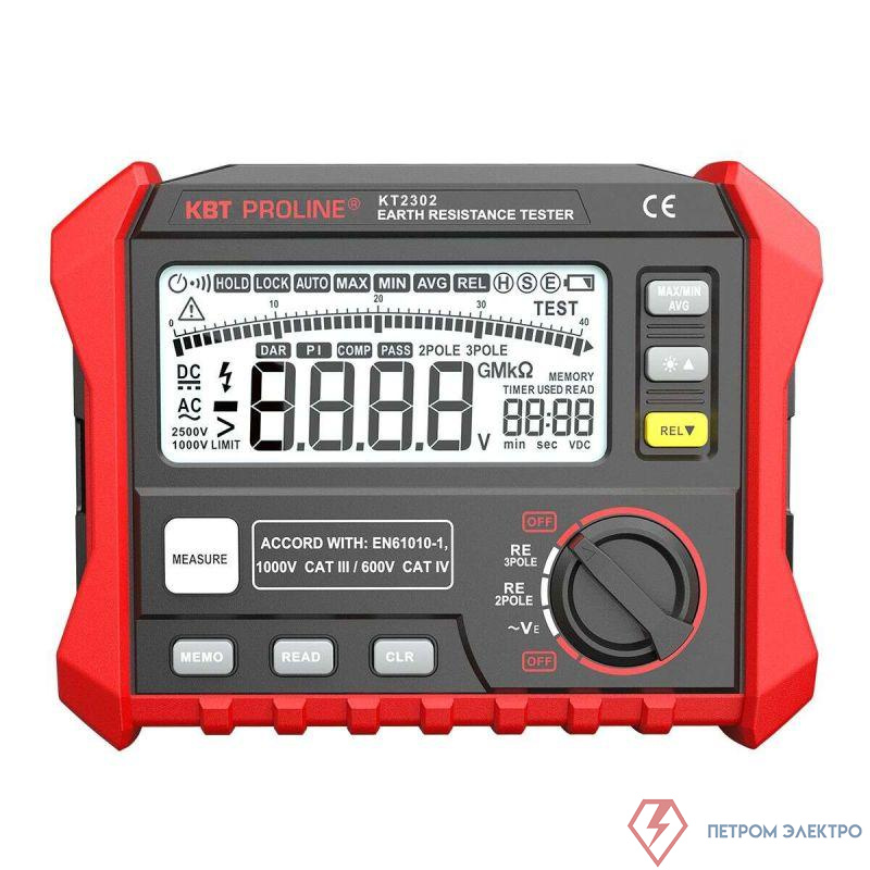 Измеритель сопротивления заземления цифровой KT 2302 "PROLINE" КВТ 87240