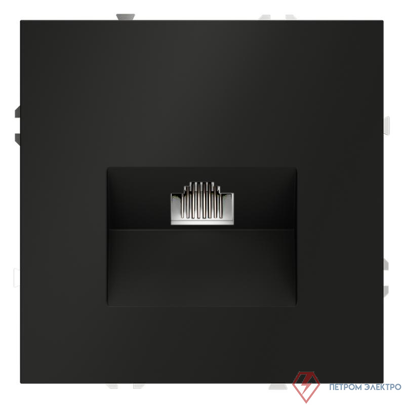 Розетка компьютерная 1-м СП S70 RJ45 кат.6 механизм черн. матов. Voltum VLS060108