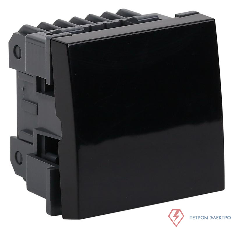 Выключатель модульный 1-кл. 45х45мм черн. Ruvinil АДЛ 13-904-Ч