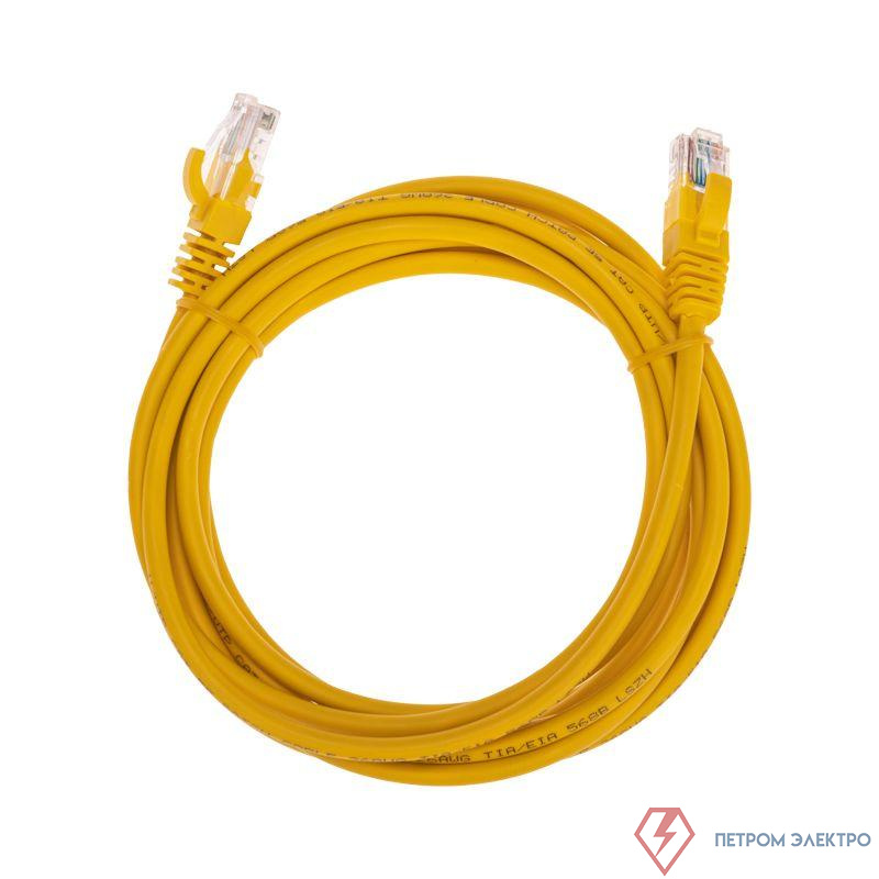 Патч-корд U/UTP CAT 5e RJ45-RJ45 26AWG LSZH желт. 3м Rexant 02-0105-3