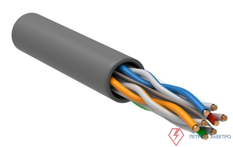 Кабель витая пара U/UTP кат.6 4х2х24AWG PATCH LSZH нг(А)-HF сер. (305м) (м) ITK LC2-C604-121