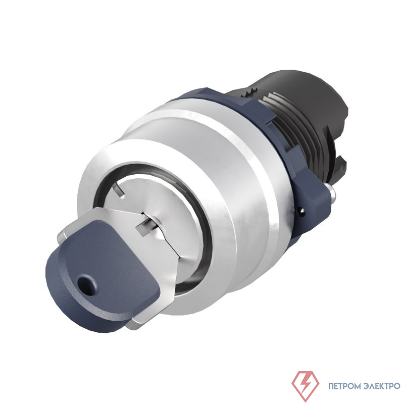 Головка переключателя с ключом на 2 положения с возвратом стандартная ручка алюм. черн. DKC M22S-KM2A