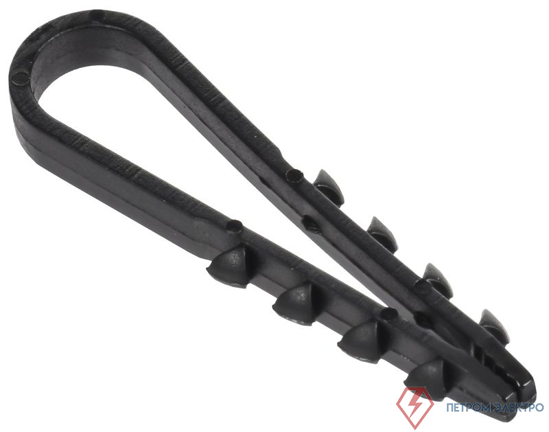 Дюбель-хомут 5х10мм для круглого кабеля нейлон черн. (уп.100шт) GENERICA UDH13-05-10-100-K02-G