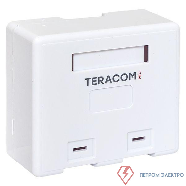 Корпус розетки настенной на 2 модуля Keystone со шторками и маркерами бел. TERACOM PRO EKF TRP-EBOX-2KSTN-WH