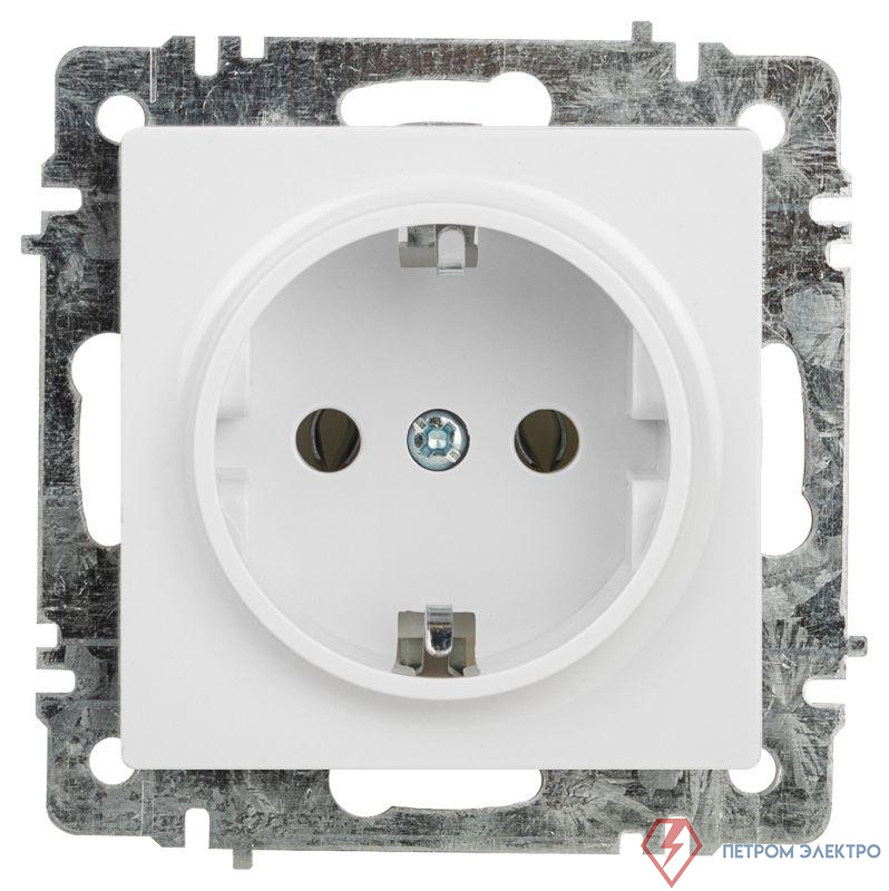 Розетка Intro Accent 6-202-01 2P+E Schuko 16А-250В IP20 СУ AL/CU бел. Intro Б0063678